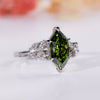 Dutch Marquise Green Lab-grown Diamond Nature Inspired Ring