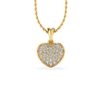 Chubby Heart Lab-Grown Diamond + Solid Gold Pendant Necklace