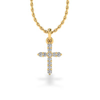 Cross Lab-Grown Diamond + Solid Gold Pendant Necklace