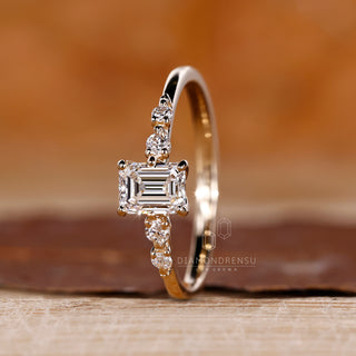 Round Diamond Side Stone Ring with IGI certified center.
