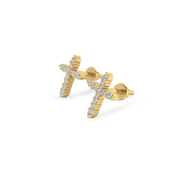 Cross Lab-Grown Diamond + Solid Gold Stud Earrings
