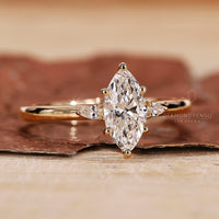 6 prong ring setting in yellow gold ring.