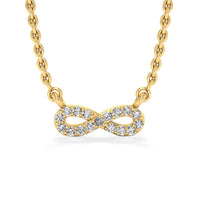 Infinity Symbol Lab-Grown Diamond + Solid Gold Pendant Necklace