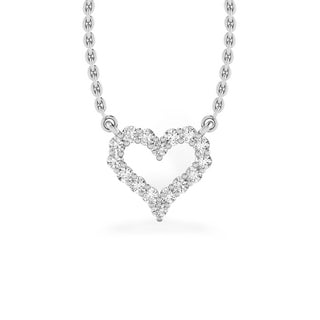 Open Heart Lab-Grown Diamond + Solid Gold Pendant Necklace