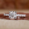 Cushion Cut Lab-Grown Diamond Pavé Band Engagement Ring 1 - 2 CT