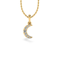 Crescent Moon Lab-Grown Diamond + Solid Gold Pendant Necklace