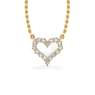 Open Heart Lab-Grown Diamond + Solid Gold Pendant Necklace