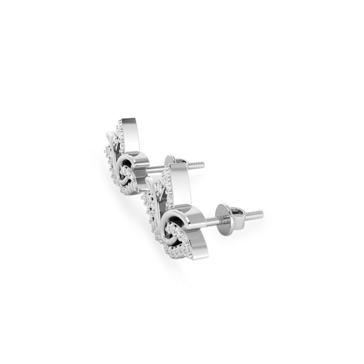 Lotus Stud Lab-Grown Diamond + Solid Gold Earrings
