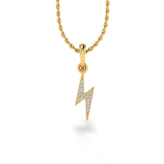 Lightning Bolt Lab-Grown Diamond + Solid Gold Stud Pendant Necklace