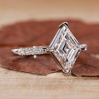 White gold ring paired with pave setting ring.
