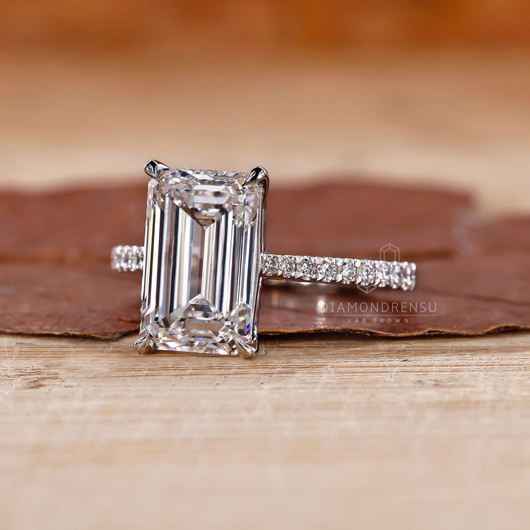 pave setting band with white gold ring.