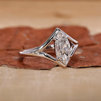 White gold diamond ring with solitaire engagement ring.