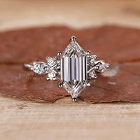 Elongated Hexagon Lab-Grown Diamond Nature Inspired Ring 2.01 CT