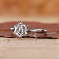 White gold ring crafted as handmade ring.