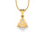 Baguette & Round Lab-Grown Diamond + Solid Gold Triangle Pendant Necklace