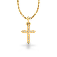 Cross Lab-Grown Diamond + Solid Gold Pendant Necklace