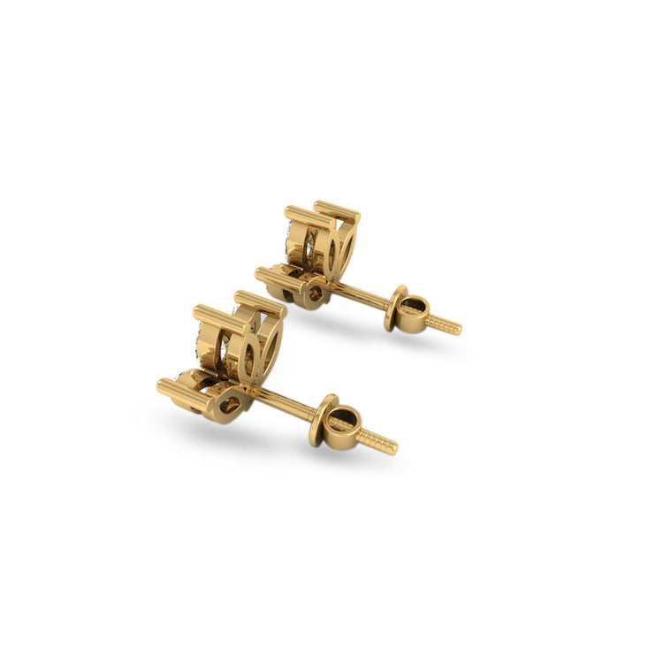 3 Petal Marquise Lab-Grown Diamond Stud + Solid Gold Earrings