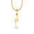 Lightning Bolt Lab-Grown Diamond + Solid Gold Stud Pendant Necklace