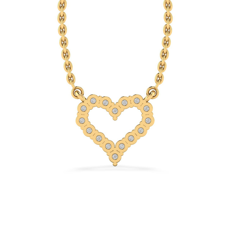 Open Heart Lab-Grown Diamond + Solid Gold Pendant Necklace
