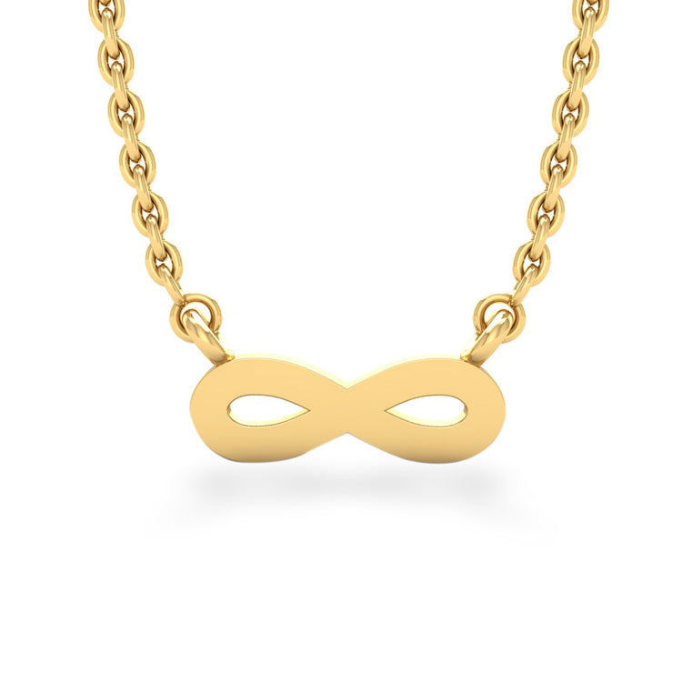 Infinity Symbol Lab-Grown Diamond + Solid Gold Pendant Necklace
