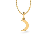Crescent Moon Lab-Grown Diamond + Solid Gold Pendant Necklace