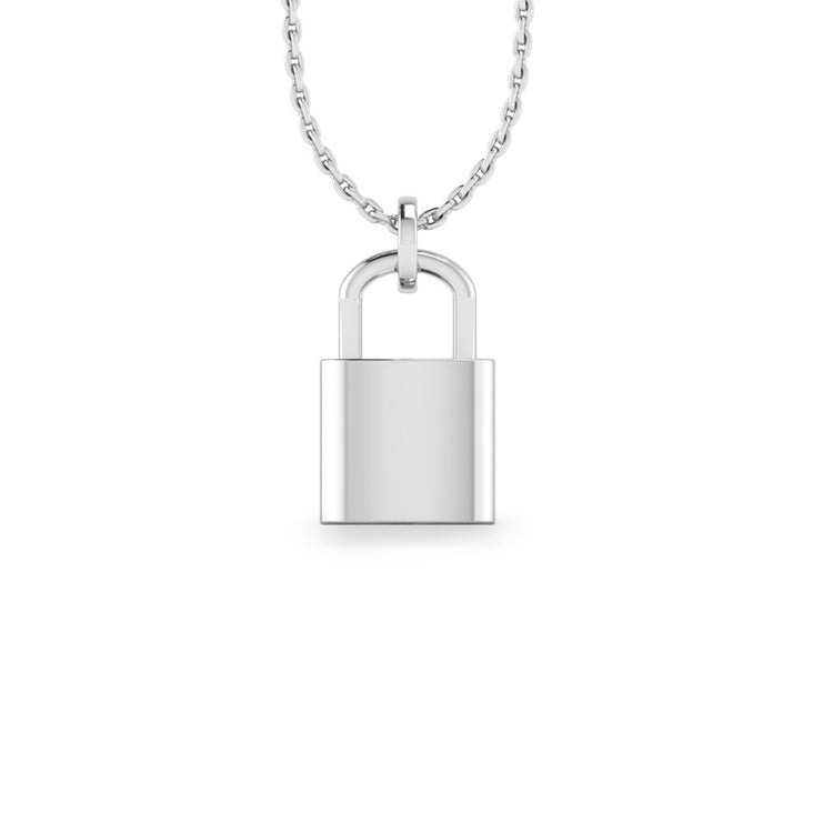 Padlock Lab-Grown Diamond + Solid Gold Pendant Necklace