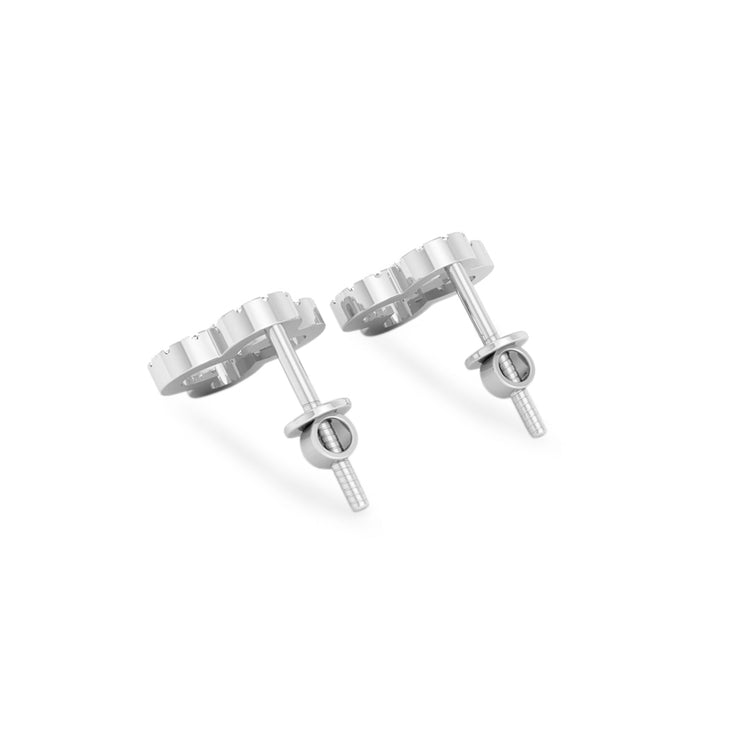 4 Leaf Open Clover Lab-Grown Diamond Stud + Solid Gold Earrings