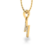 Lightning Bolt Lab-Grown Diamond + Solid Gold Stud Pendant Necklace