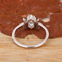 Buy Engagement ring with hexagon diamond centre.
