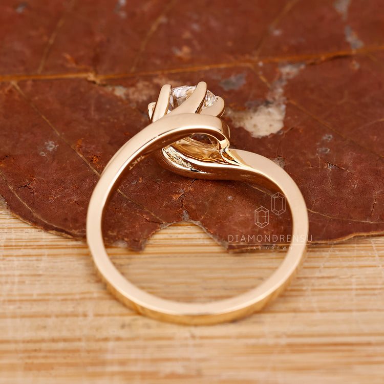 Custom Engagement Ring featuring bypass and 6 prong setting.