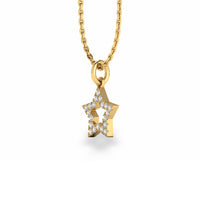 Open Star Lab-Grown Diamond + Solid Gold Pendant Necklace