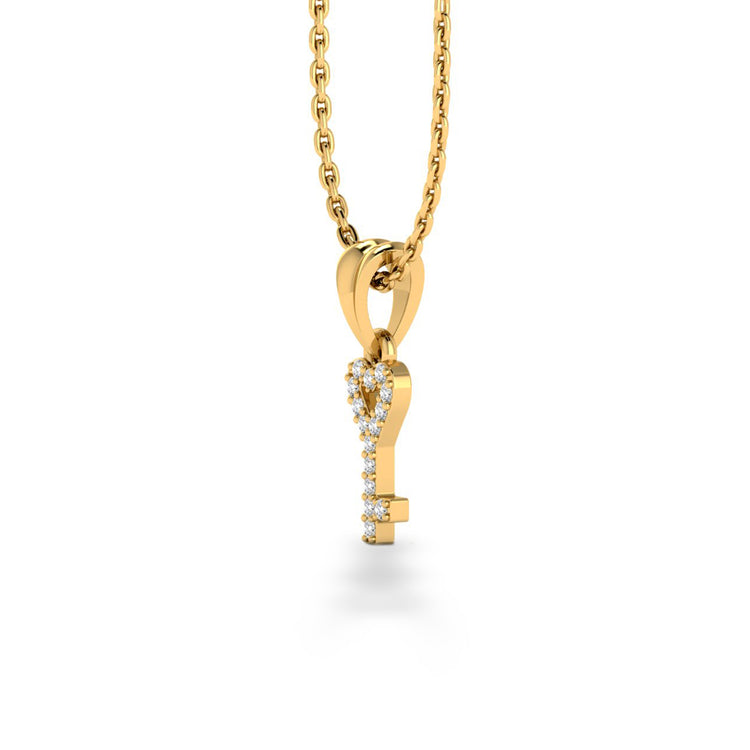Love is The Key Lab-Grown Diamond + Solid Gold Pendant Necklace