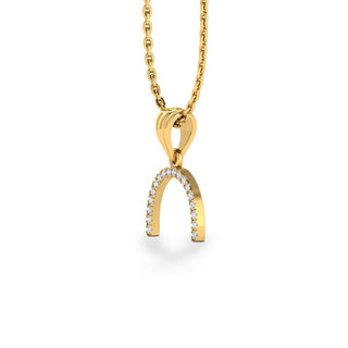 Semi-Circle Lab-Grown Diamond + Solid Gold Pendant Necklace
