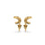 Crescent Moon Lab-Grown Diamond Stud + Solid Gold Earrings