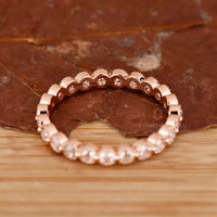 Custom Wedding Band with eternity style and handmade rose gold.