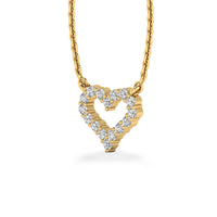 Open Heart Lab-Grown Diamond + Solid Gold Pendant Necklace
