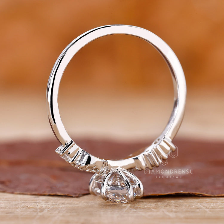 IGI certified Dutch marquise engagement ring with custom setting.
