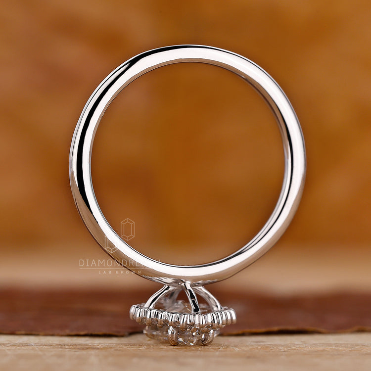 Lab Grown Diamond in white gold engagement ring.