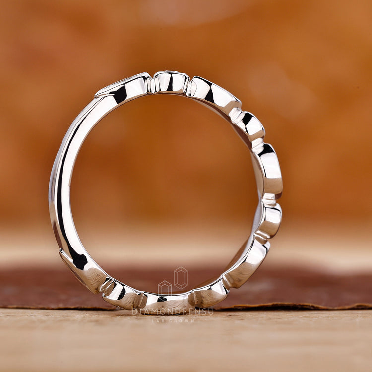 Custom marquise diamond band for weddings.