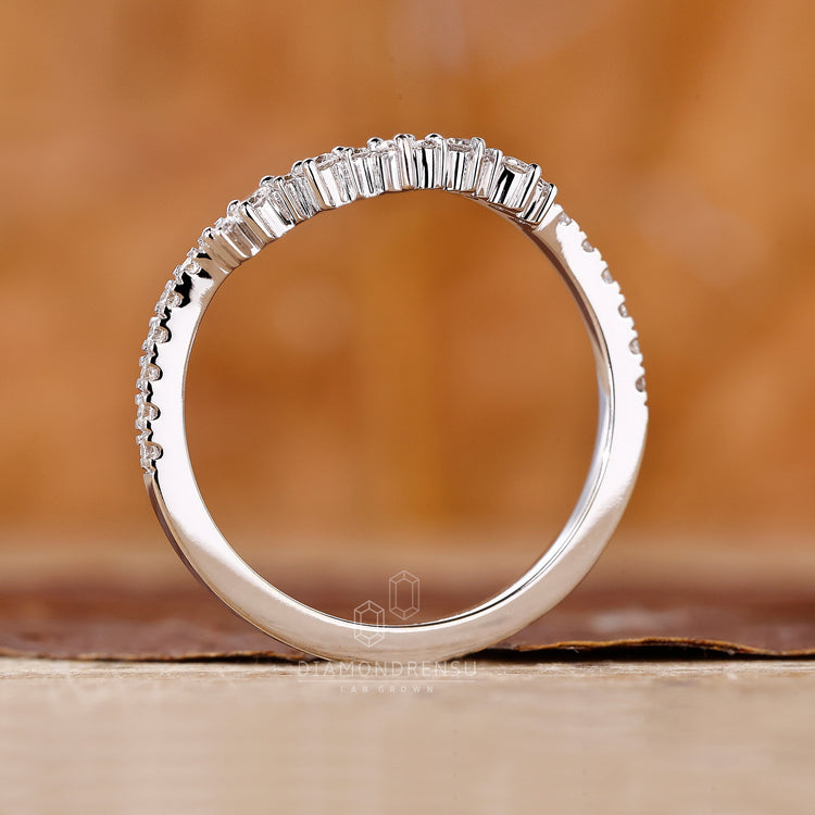 Lab grown diamond in custom diamond band.