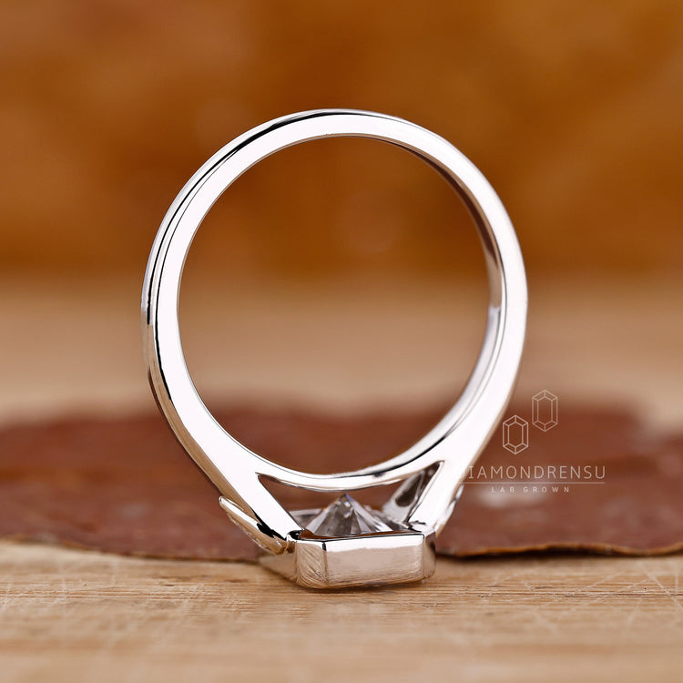 Lab Grown Diamond added to tapered shank ring.