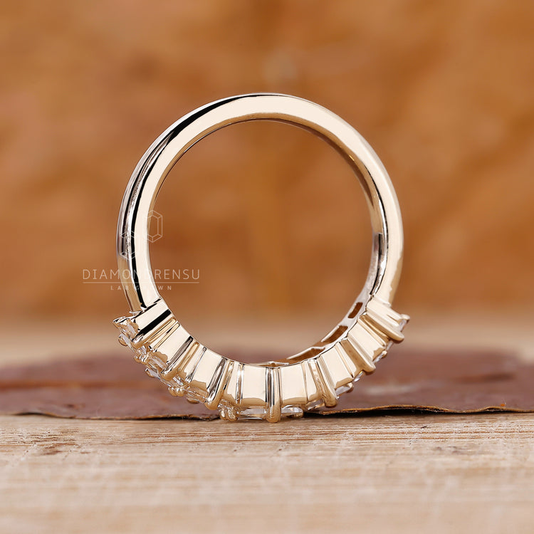 Elegant anniversary band with lab diamonds.