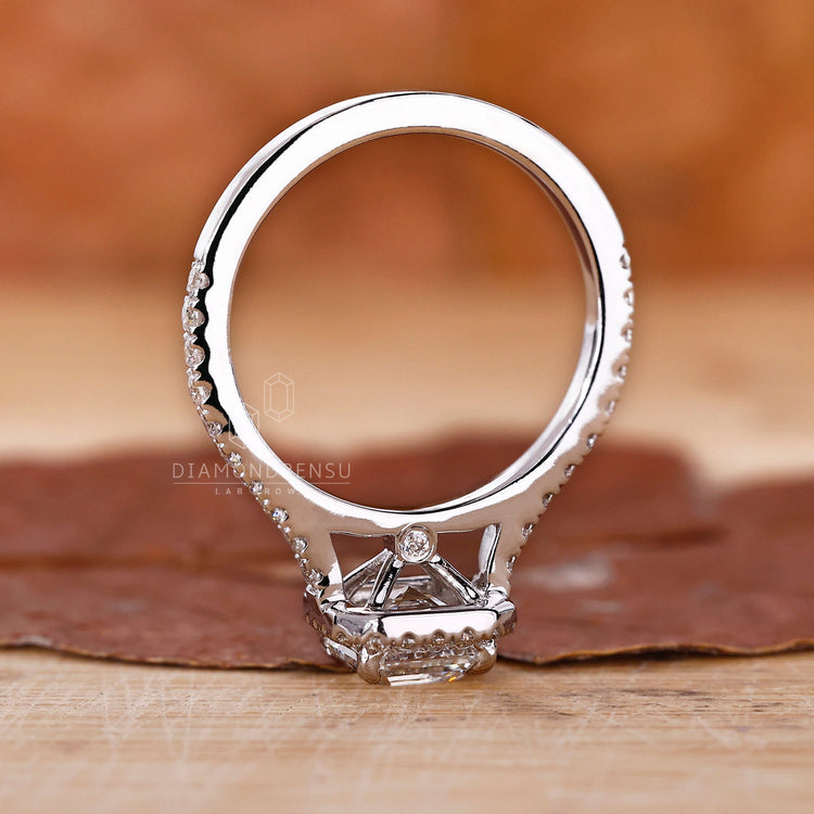 Asscher Cut Lab-Grown Diamond Halo Engagement Ring 1.4 CT