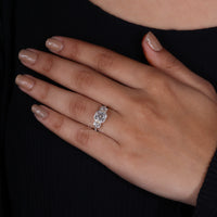 Pave ring setting matched with 4 prong setting ring.