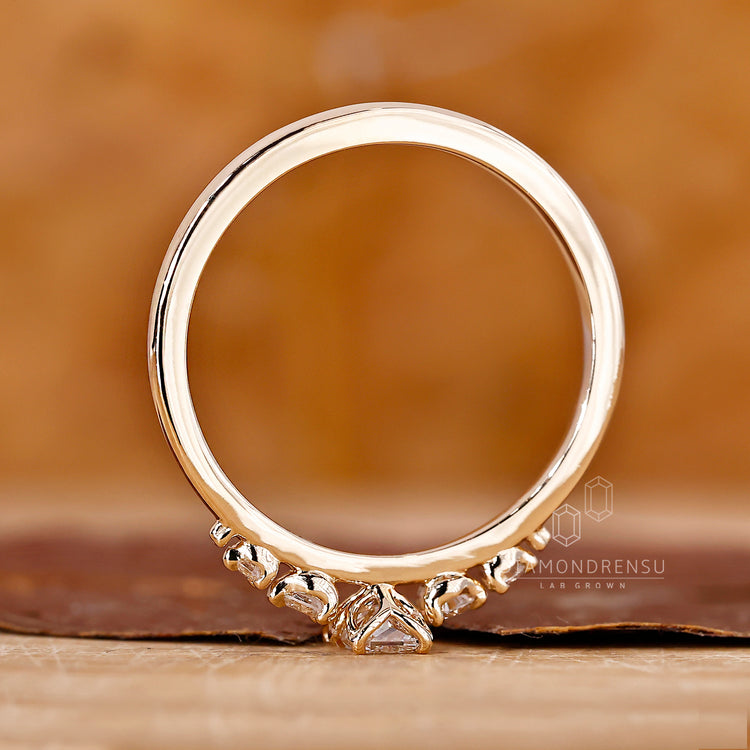 Unique yellow gold diamond engagement ring.