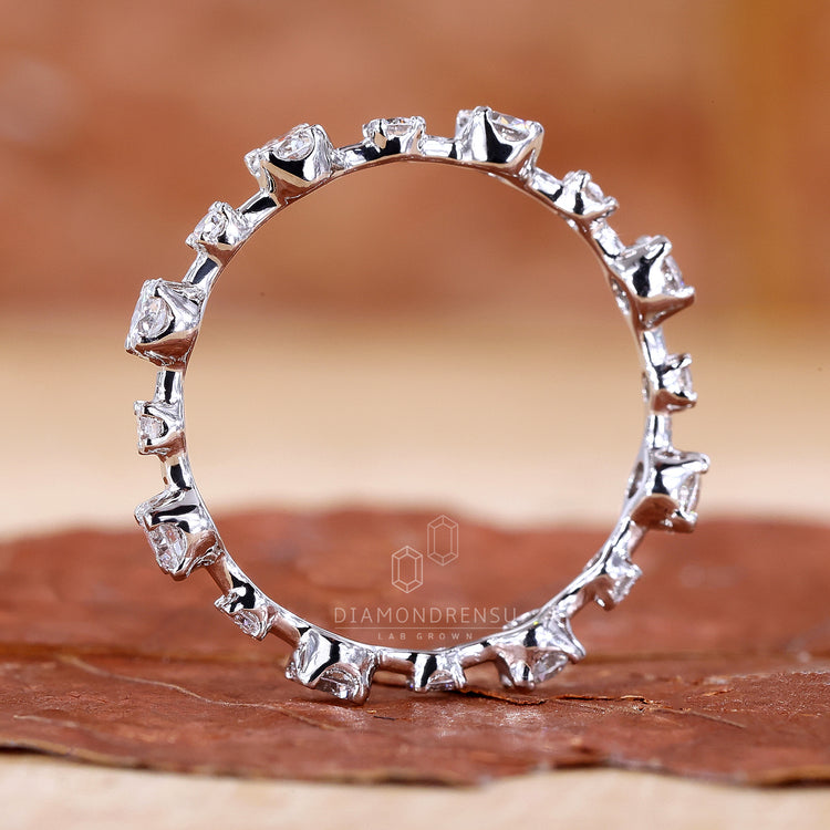 Lab grown diamond in full eternity band.