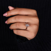 rose gold engagement ring with simple engagement ring.