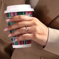 V prong setting on Milgrain engagement ring.