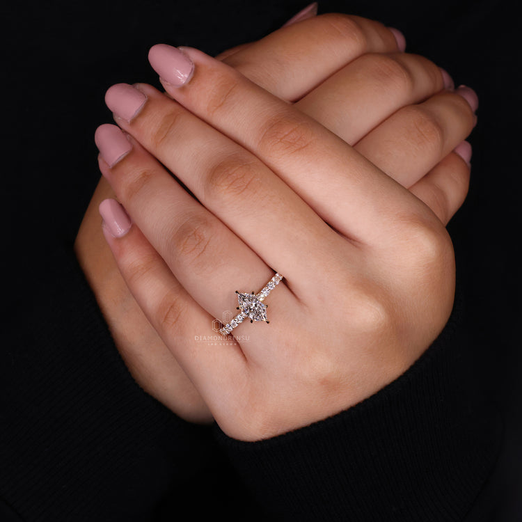 Customise ring with yellow gold engagement ring.