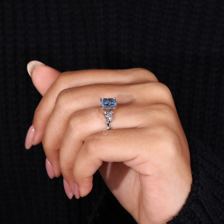 Round and marquise diamond ring featuring timeless shapes.